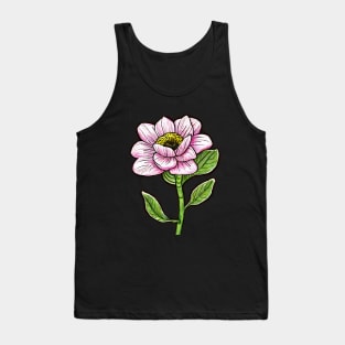 Pink Flower Drawing Tank Top